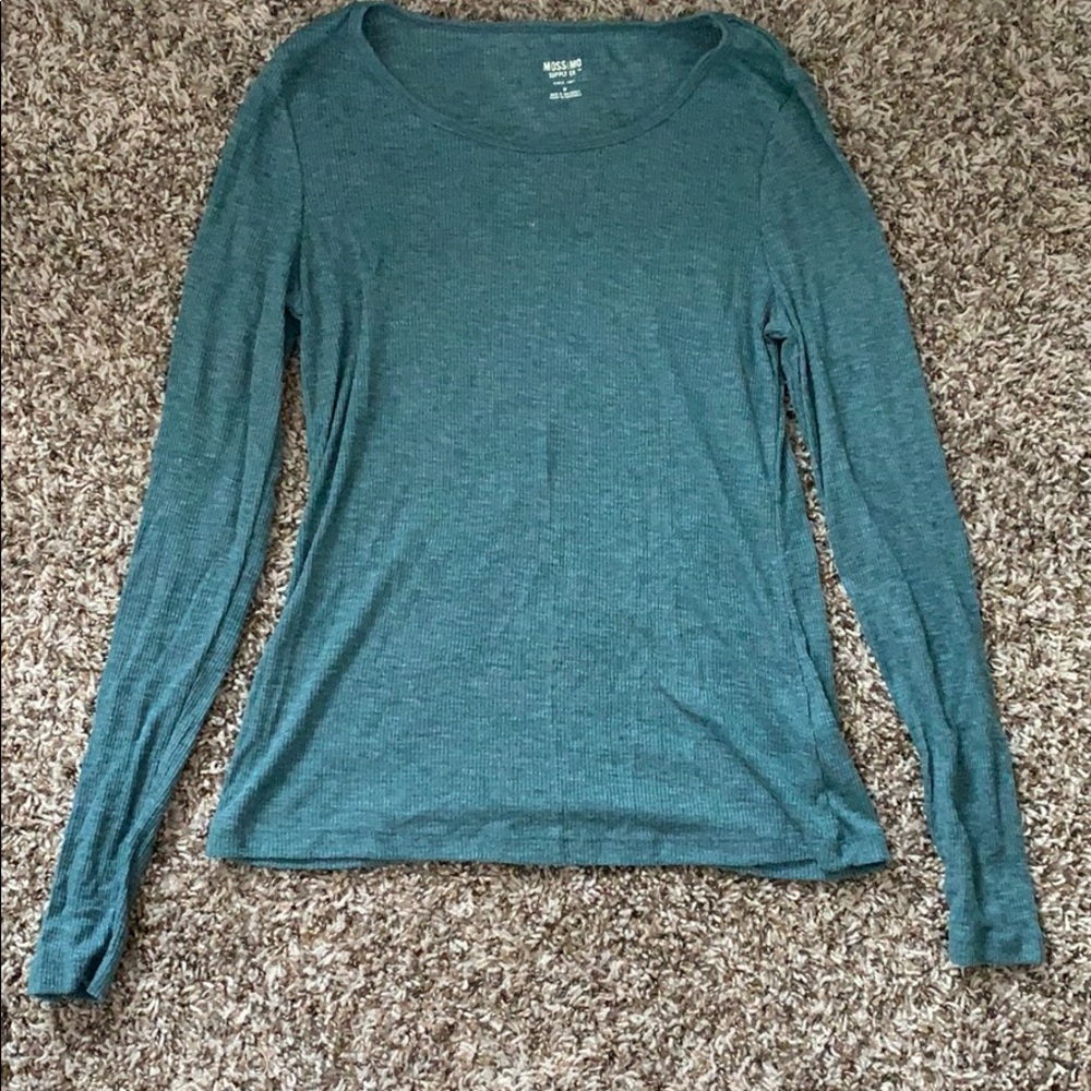 dark turquoise long sleeve mossimo t-shirt